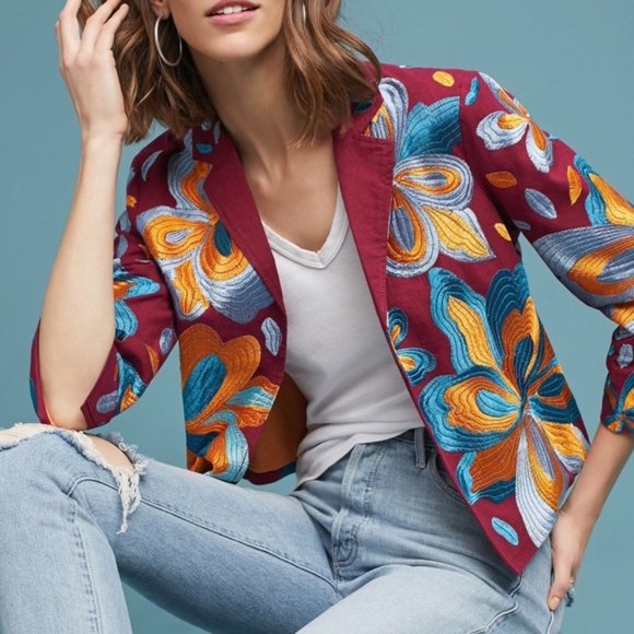 Anthropologie Jackets & Blazers - Anthropologie Woodstock Embroidered Jacket